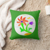 明るく明るい花 – 2つの背景 –  クッション (ブランケット)