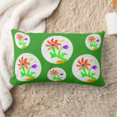 明るく明るい花 – 2つの背景 –  ランバークッション (ブランケット)