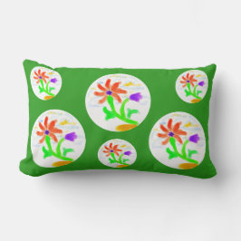 明るく明るい花 – 2つの背景 – ランバークッション