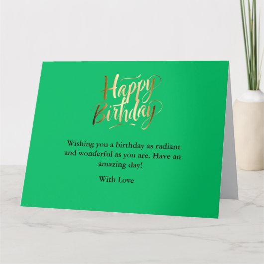 明るく明るい誕生日 カード (正面)