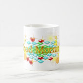 明るく明るく幸せな一日おはよう コーヒーマグカップ (中央)