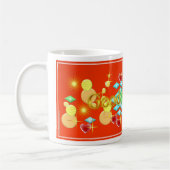 明るく明るく幸せな一日おはよう コーヒーマグカップ (左)