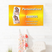 明るく明白で黄色い写真テンプレート 横断幕 (インサイチュ)