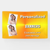 明るく明白で黄色い写真テンプレート 横断幕 (横)
