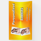 明るく明白で黄色い写真テンプレート 横断幕 (縦)