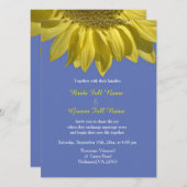 明るく晴れた夏の黄色のひまわり結婚は 招待状 (正面/裏面)