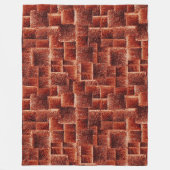 明るく暗い赤い壁のテクスチャを持つ正方形 フリースブランケット (正面)