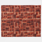 明るく暗い赤い壁のテクスチャを持つ正方形 フリースブランケット (正面(横))