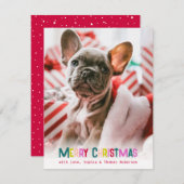 明るく楽しいクリスマスの写真 シーズンカード (正面/裏面)