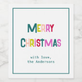 明るく楽しいクリスマスパイングリーン ワインラベル (シングルラベル)