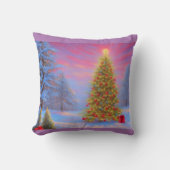 明るく楽しいクリスマスモーニングデザイン クッション (正面)