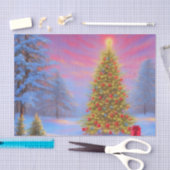 明るく楽しいクリスマスモーニングデザイン 薄葉紙 (クラフト)