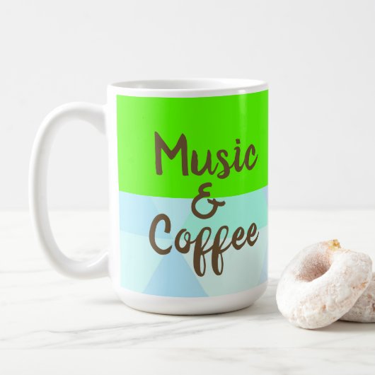 明るく楽しいコーヒーと音楽 コーヒーマグカップ (ドーナツ)