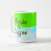 明るく楽しいコーヒーと音楽 コーヒーマグカップ (正面左)