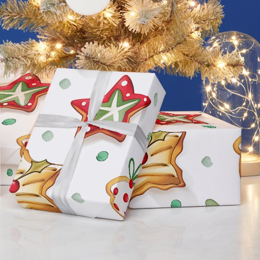 明るく楽しいホリデークッキー ラッピングペーパー (クリスマス)