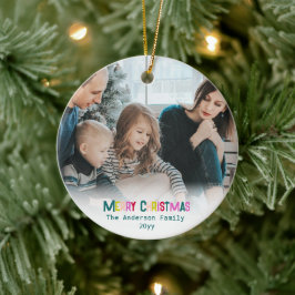 明るく楽しいメリークリスマス写真 松緑 セラミックオーナメント