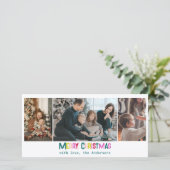 明るく楽しいメリークリスマス3写真パイングリーン シーズンカード (スタンド正面)