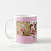 明るく楽しいメリークリスマス4フォトコラージュ コーヒーマグカップ (左)