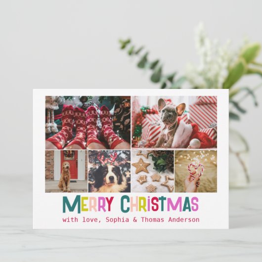 明るく楽しいメリークリスマス6カスタムの写真 シーズンカード (スタンド正面)
