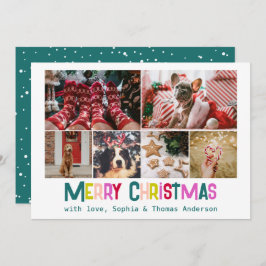 明るく楽しいメリークリスマス6写真パイングリーン シーズンカード