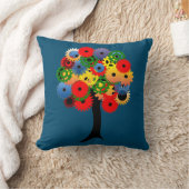 明るく機械的カラフルなギアツリー クッション (ブランケット)