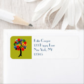 明るく機械的カラフルなギアツリー ラベル (インサイチュ)