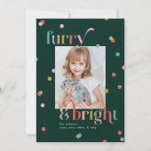 明るく毛皮の休日のフォトカード シーズンカード (正面)