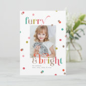 明るく毛皮の休日のフォトカード シーズンカード (スタンド正面)
