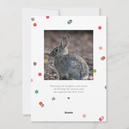 明るく毛皮の休日のフォトカード シーズンカード (裏面)