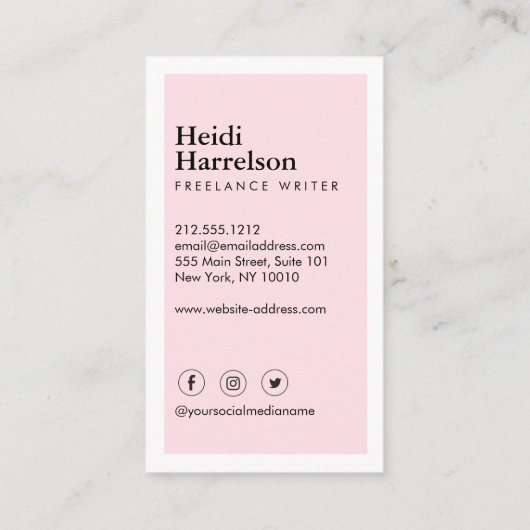 明るく水はっきりした色のフラワーライター、作家 名刺 (裏面)