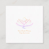 明るく清潔な正方形ロータスフラワービジネスカード スクエア名刺 (正面)