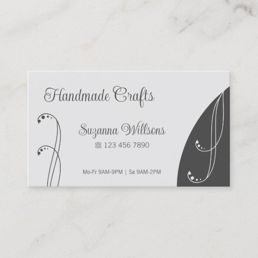 明るく濃い灰色の装飾用の斜角華美 名刺 (正面)