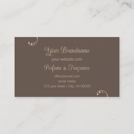 明るく濃い茶色の装飾用の斜角華美 名刺 (裏面)