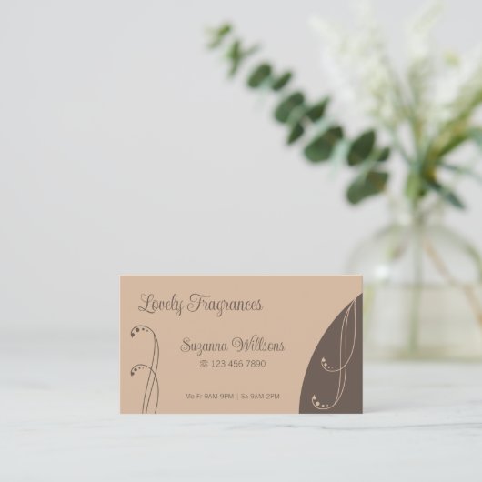 明るく濃い茶色の装飾用の斜角華美 名刺 (スタンド正面)