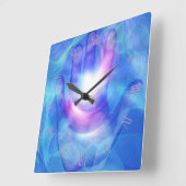 明るく照らされた手 スクエア壁時計 (傾斜)