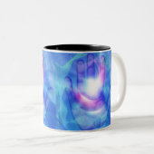 明るく照らされた手 ツートーンマグカップ (正面右)