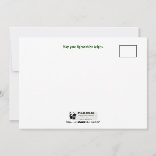 明るく照らして下さい。コアラクリスマス シーズンカード (裏面)