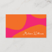 明るく熱はっきりしたいピンクとオレンジの抽象芸術 名刺 (正面)