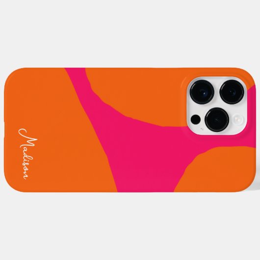 明るく熱はっきりしたいピンクとオレンジの抽象芸術 Case-Mate iPhoneケース (裏面 (横))