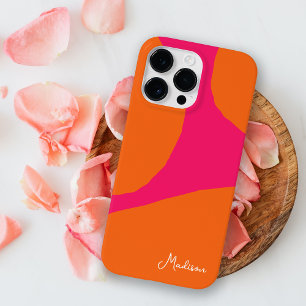 明るく熱はっきりしたいピンクとオレンジの抽象芸術 Case-Mate iPhone 14 PRO MAXケース