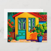 明るく生き生絵画きとした家 シーズンポストカード (正面/裏面)