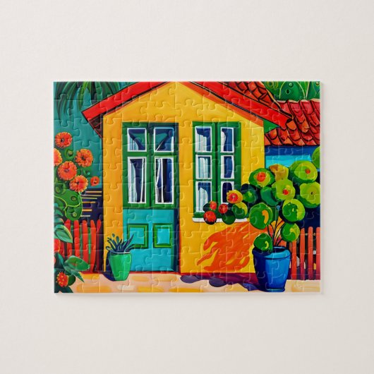 明るく生き生絵画きとした家 ジグソーパズル (横)