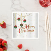 明るく白いメリークリスマス スタンダードカクテルナプキン (インサイチュ)