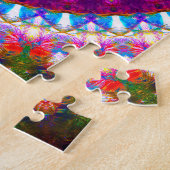 明るく目まぐるしい曼荼羅の芸術 ジグソーパズル (側面)