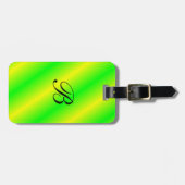 明るく着色されたモノグラムのな荷物のラベル ラゲッジタグ (正面横)