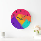 明るく着色された幾何学的な三角形およびピラミッド ラージ壁時計 (ホーム)