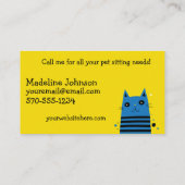 明るく着色された猫ペットモデル 名刺 (裏面)