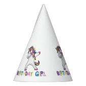 明るく着色された軽く押えるユニコーンの誕生日の女の子 パーティーハット (左)