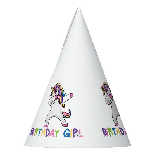 明るく着色された軽く押えるユニコーンの誕生日の女の子 パーティーハット (左)