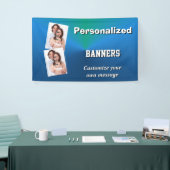 明るく累進的で青い写真テンプレート 横断幕 (トレードショー)